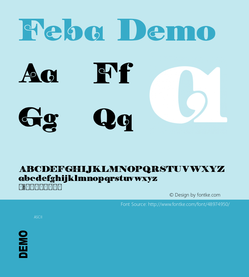 Feba Demo Version 1.00;December 14, 2019;FontCreator 11.5.0.2430 32-bit Font Sample