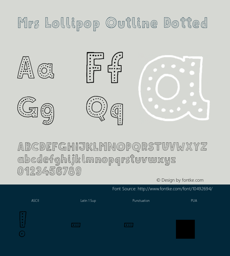 Mrs Lollipop Outline Dotted 1.000 Font Sample