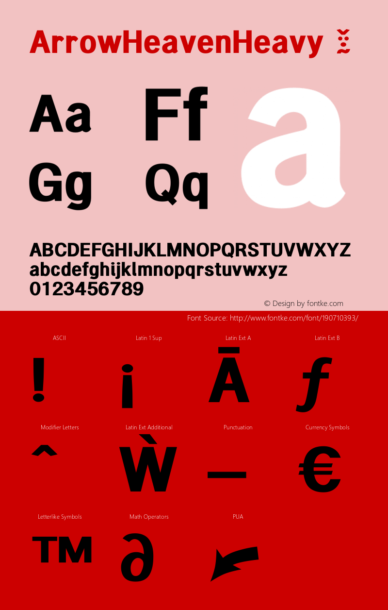 ☞ArrowHeavenHeavy Version 1.009 2007;com.myfonts.aah-yes.arrow-heaven.heavy.wfkit2.2ZFX图片样张