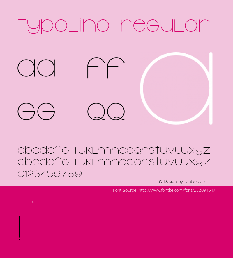 Typolino Regular Version 1.000 Font Sample