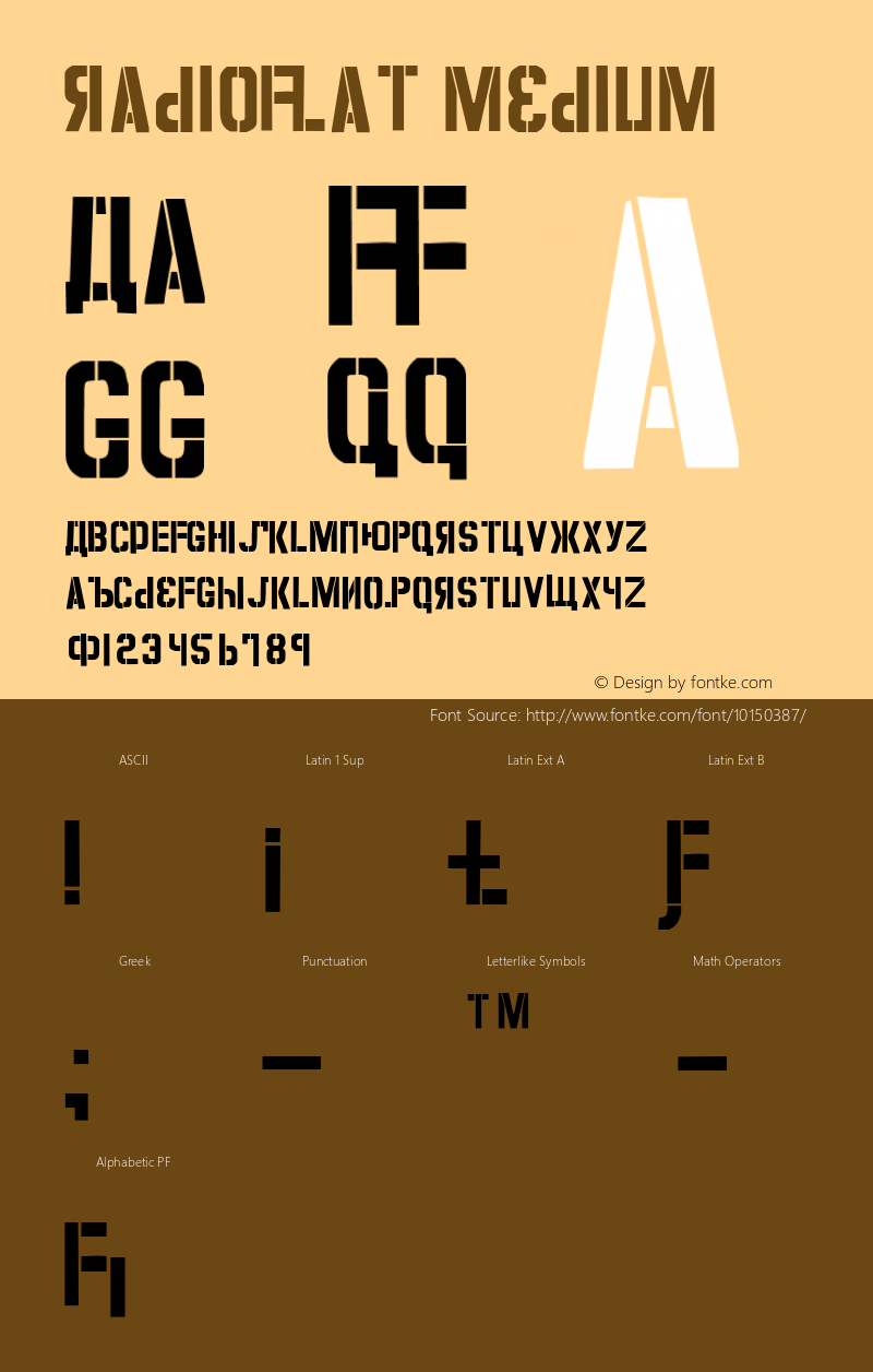 RadioFlat Medium Version 001.000 Font Sample