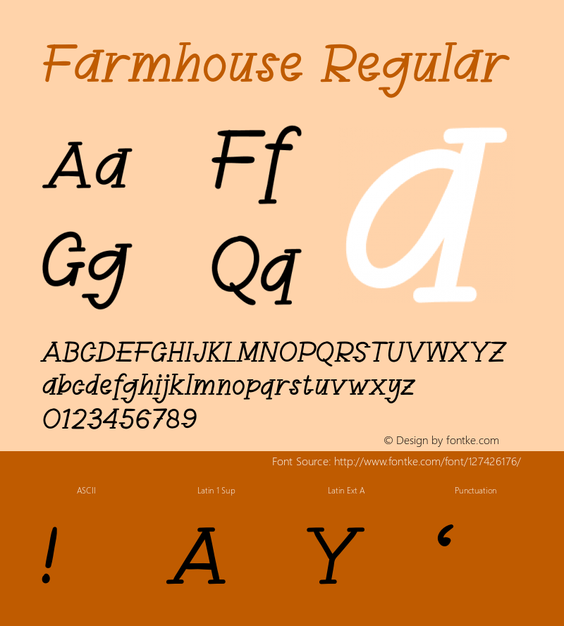 Farmhouse Version 1.001;Fontself Maker 3.5.1 Font Sample