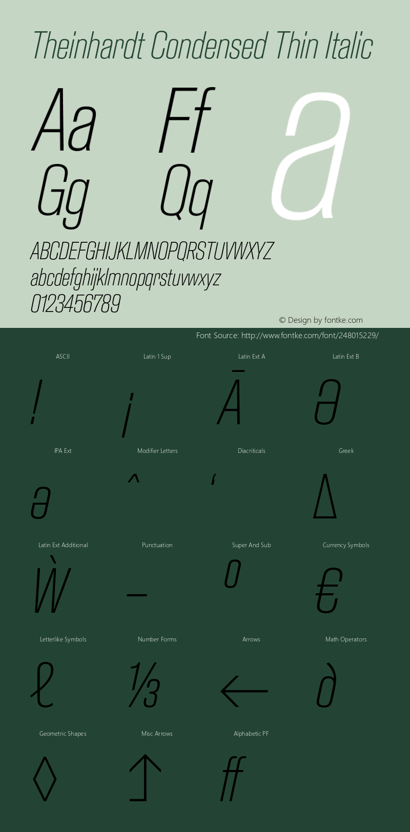 TheinhardtCondensed-ThinItalic Version 1.002; build 0002图片样张