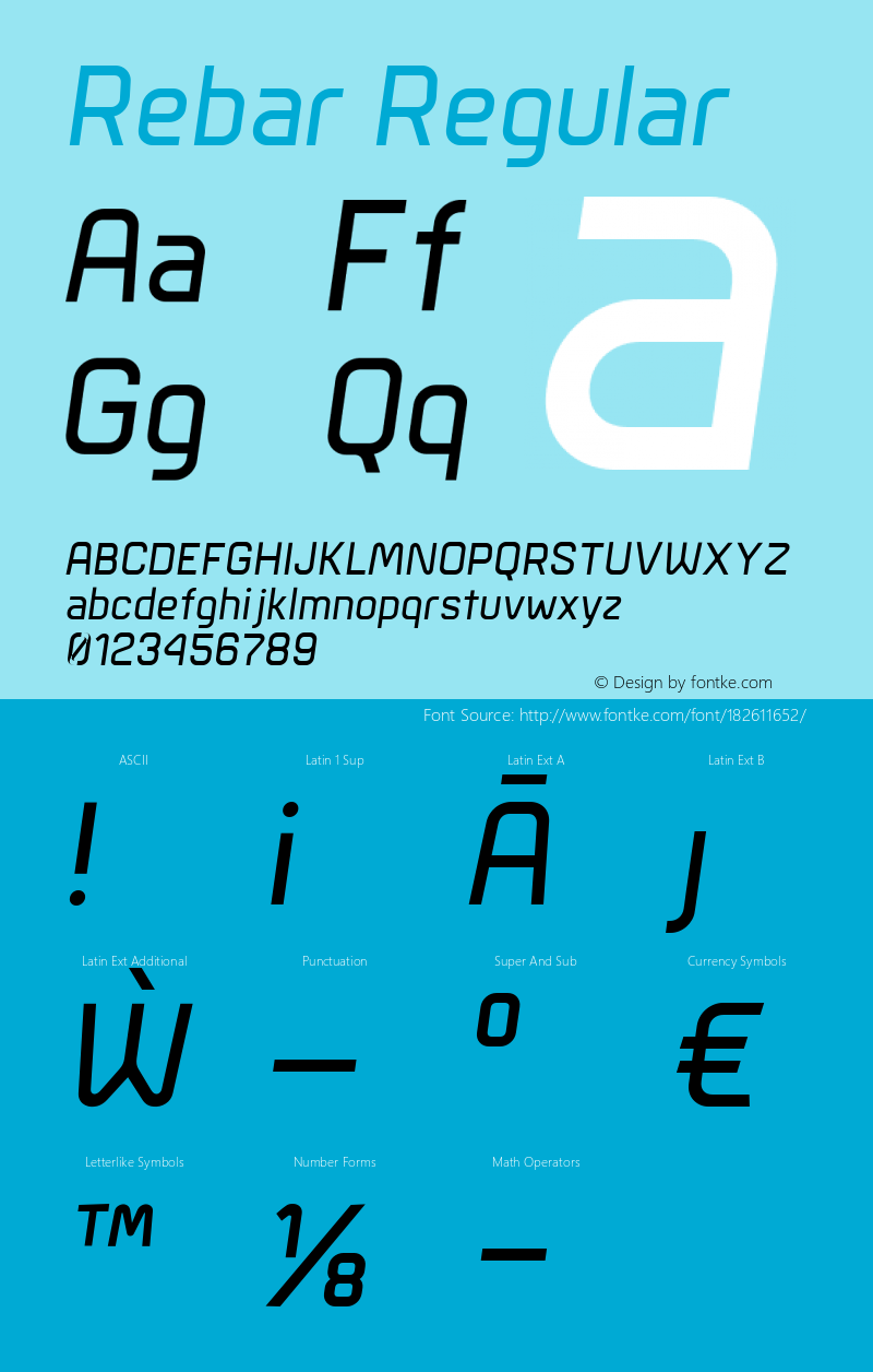 Rebar Italic Version 2.00图片样张