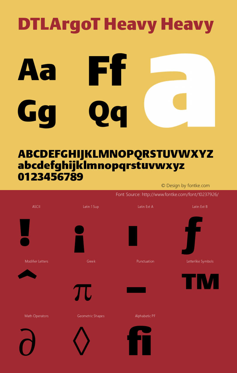 DTLArgoT Heavy Heavy 001.000 Font Sample