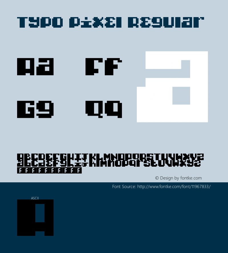 Typo pixel Regular Version 1.0 Font Sample