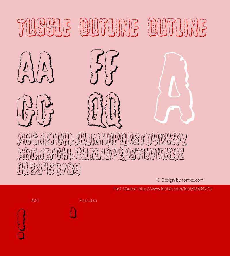 Tussle Outline Outline Version 1.0 Font Sample