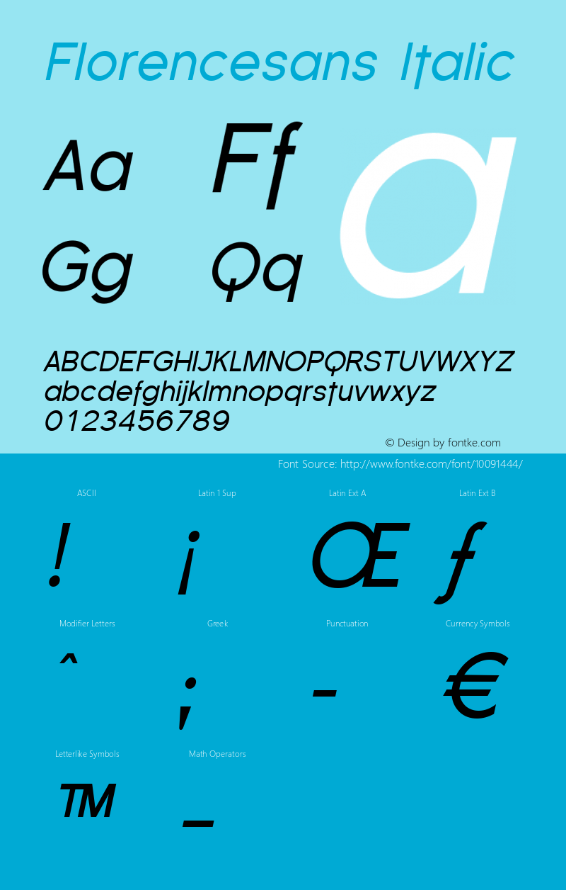 Florencesans Italic 1.0 Font Sample