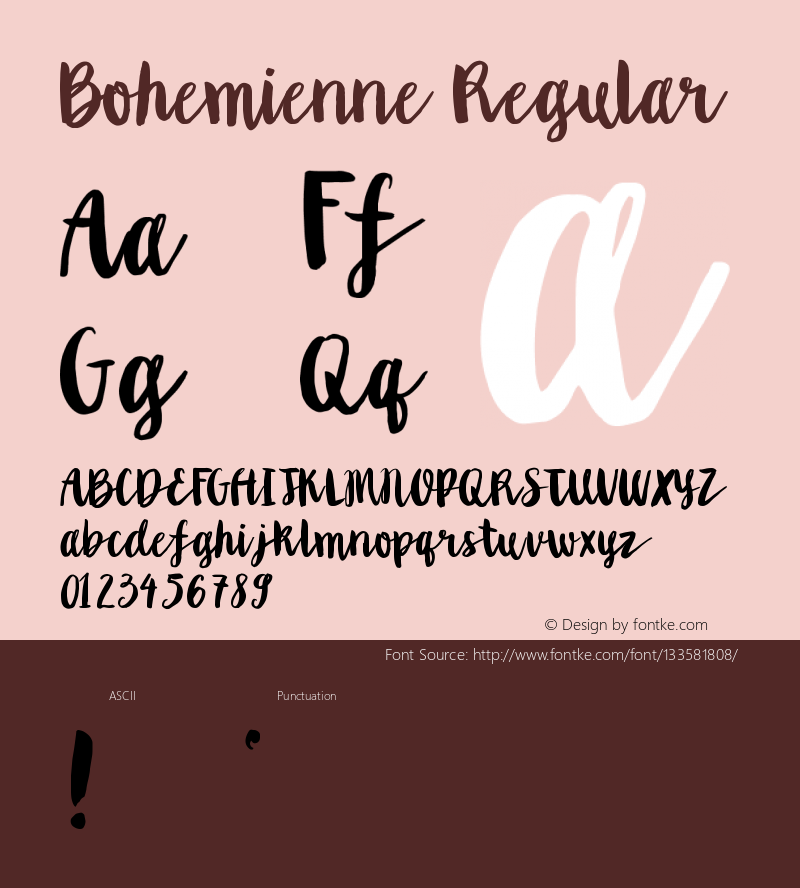 Bohemienne Version 1.000 Font Sample