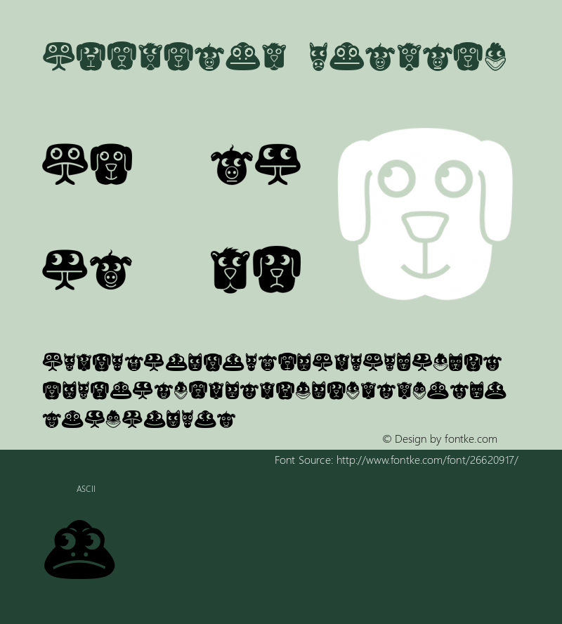 Animales Regular Version 1.000 Font Sample