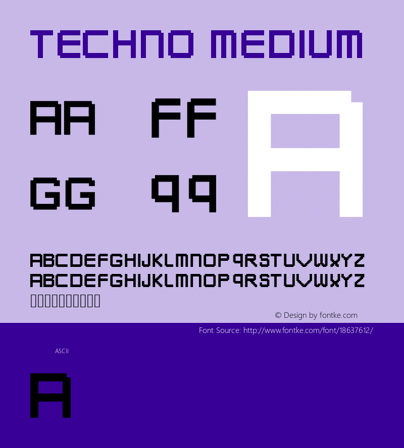 Techno Medium Version 001.000 Font Sample