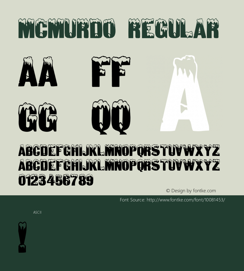 McMurdo Regular Unknown Font Sample