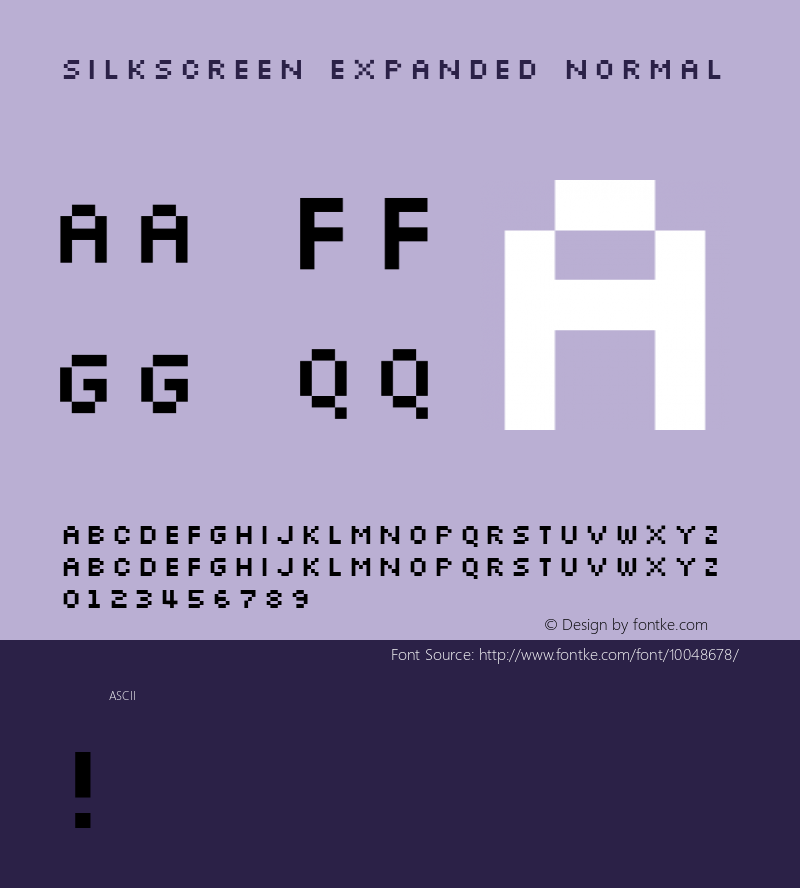 Silkscreen Expanded Normal 1.0 Sat Aug 21 15:42:41 1999 Font Sample