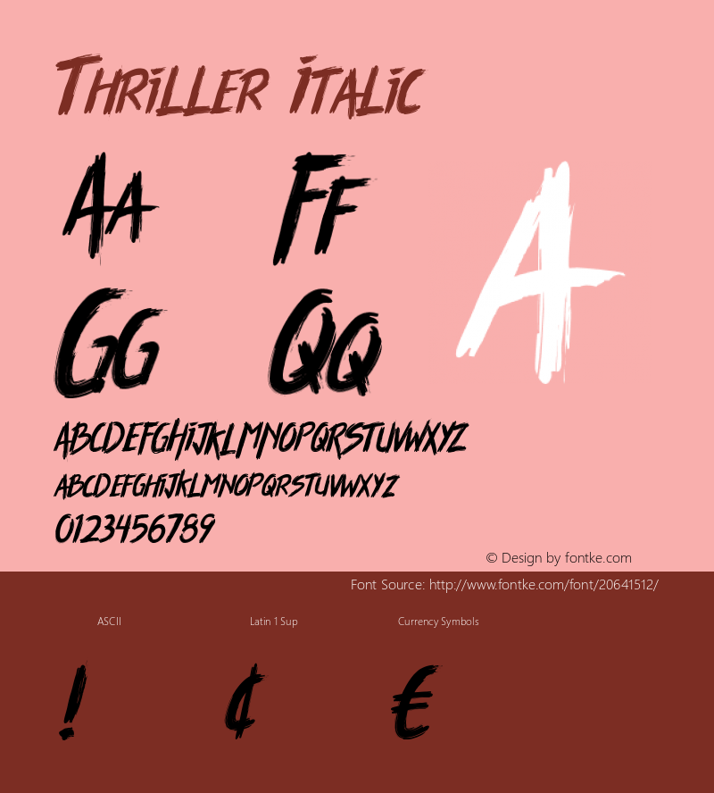 Thriller-Italic 1.000 Font Sample