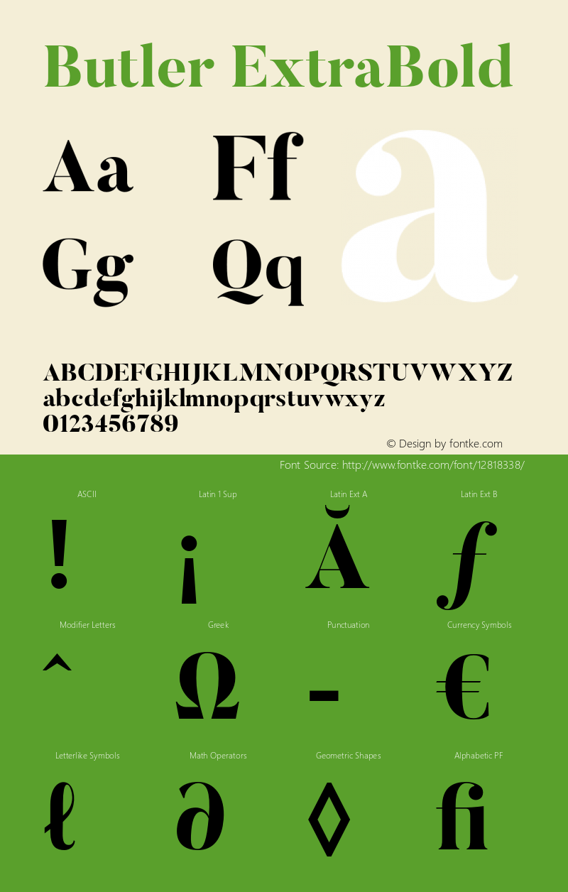 Butler ExtraBold 1.000 Font Sample