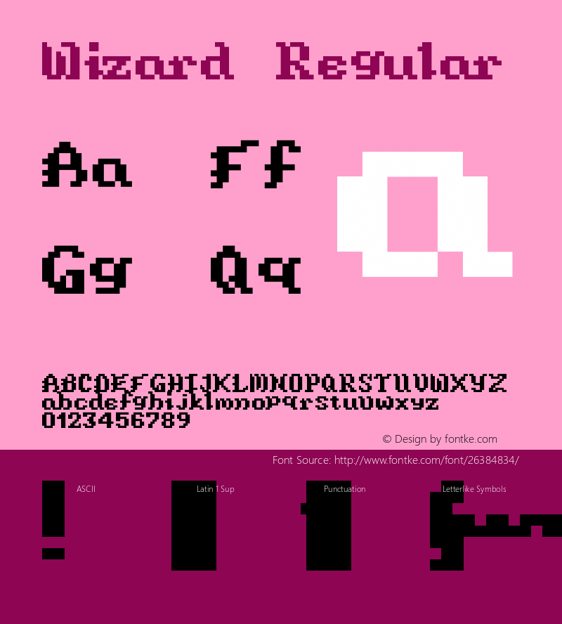Wizard Regular Version 1.0 Font Sample