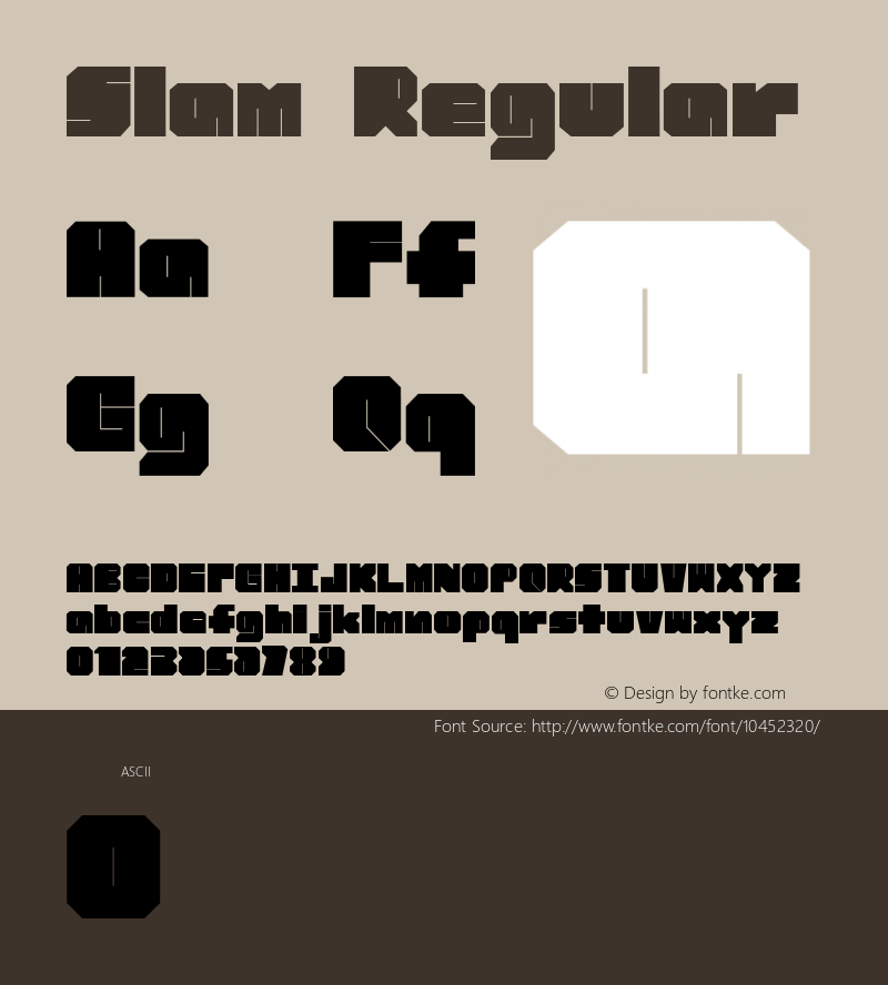 Slam Regular Unknown Font Sample