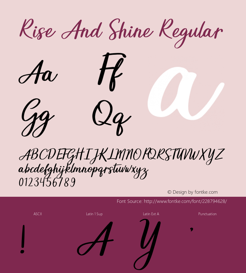 Rise And Shine Version 1.002;Fontself Maker 3.5.4图片样张