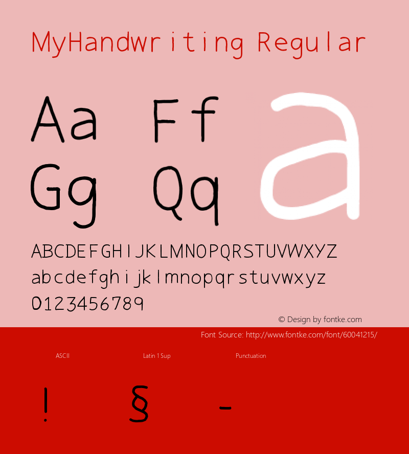 MyHandwriting 1.0 Font Sample