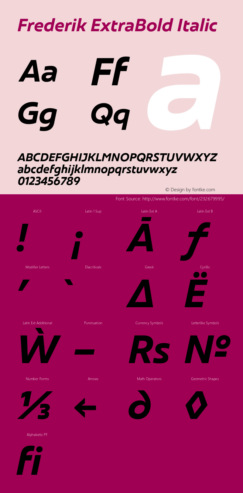 Frederik ExtraBold Italic Version 001.000 February 2019图片样张