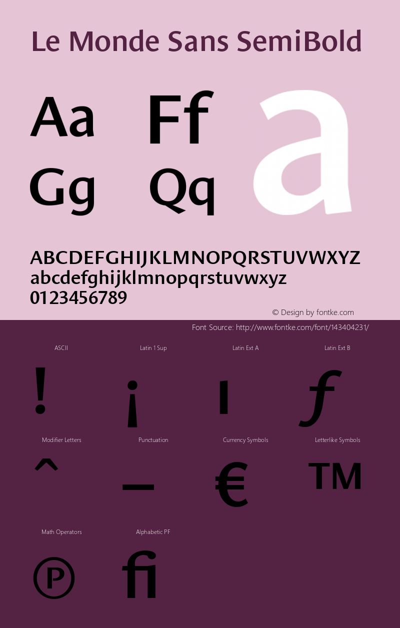 Le Monde Sans SemiBold 001.000 Font Sample