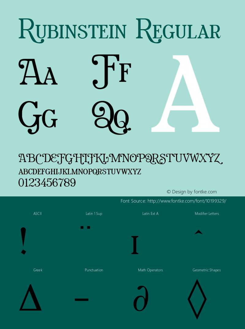 Rubinstein Regular 001.001 Font Sample