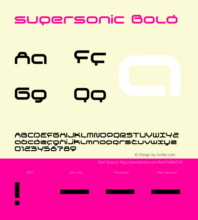 supersonic Bold Macromedia Fontographer 4.1.5 07.10.2001 Font Sample