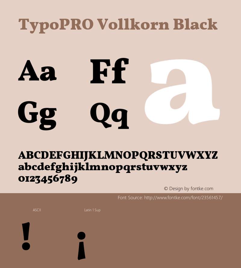 TypoPRO Vollkorn Black Version 4.015 Font Sample