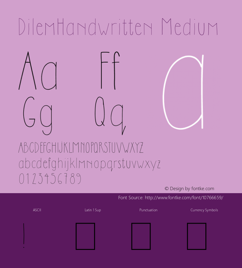 DilemHandwritten Medium Version 1.00 May 19, 2014, initial release Font Sample