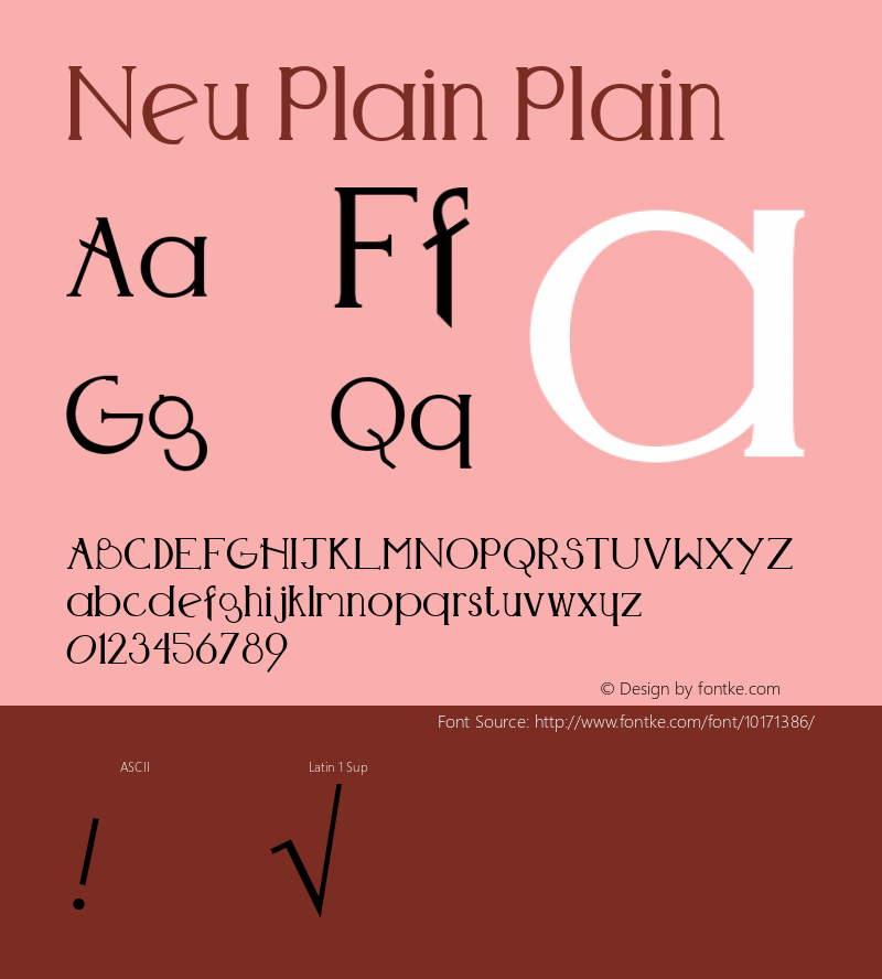 Neu Plain Plain Altsys Metamorphosis:6-07-92 Font Sample