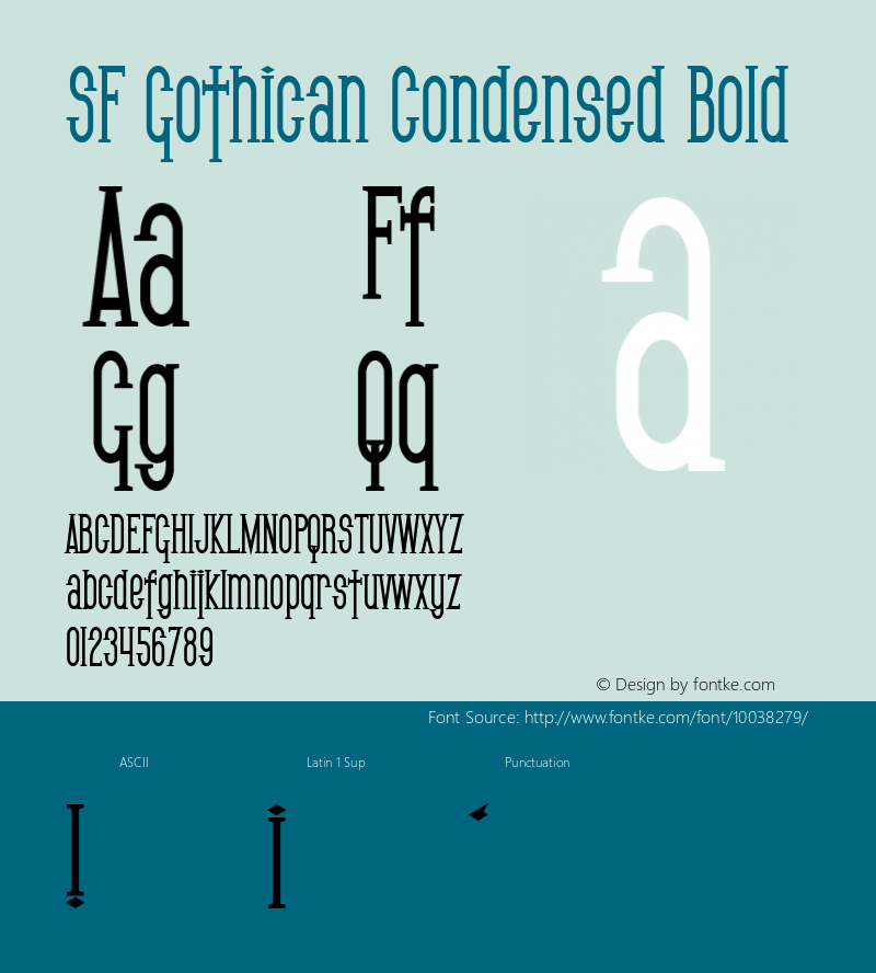 SF Gothican Condensed Bold 1.0 Font Sample
