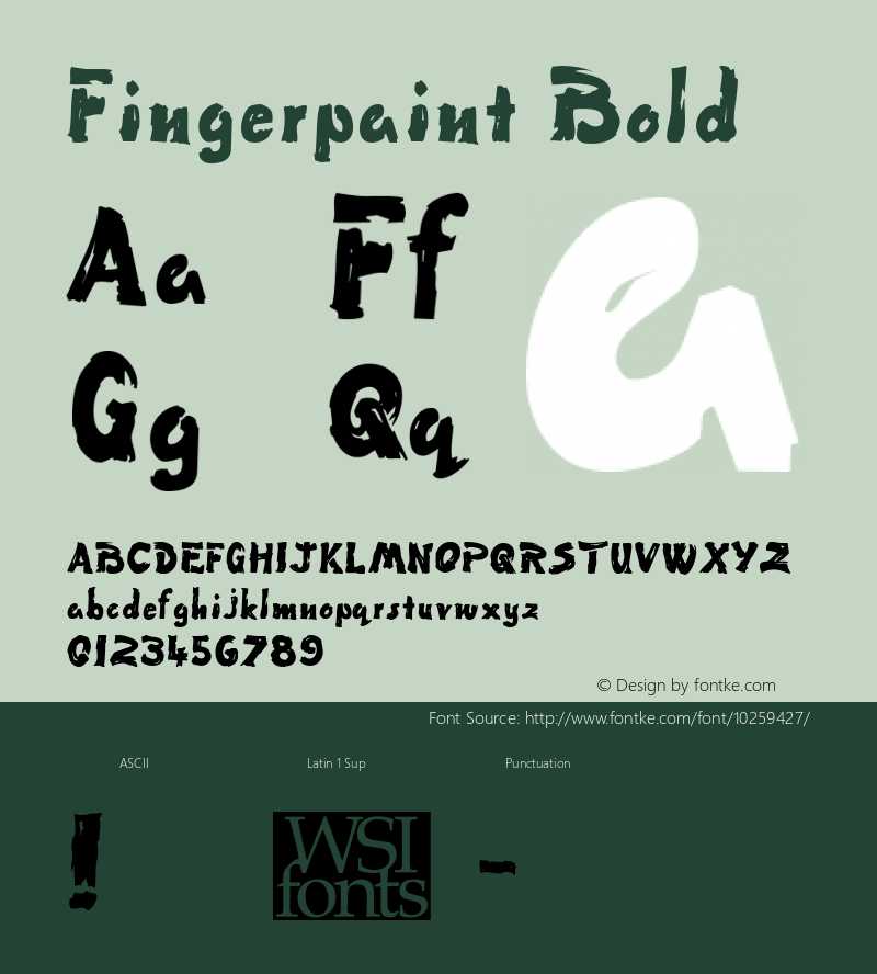 Fingerpaint Bold Macromedia Fontographer 4.1 6/29/96 Font Sample