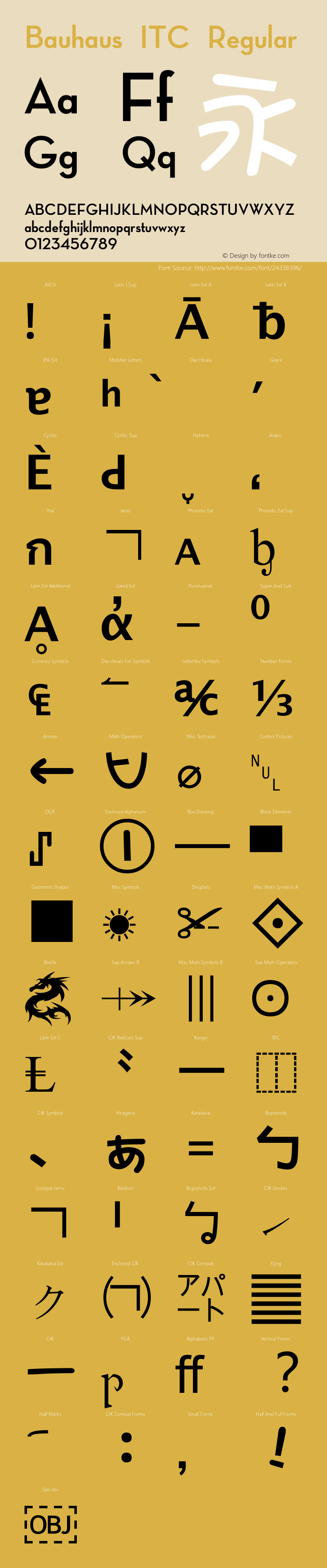 Bauhaus ITC Version 1.20 Font Sample