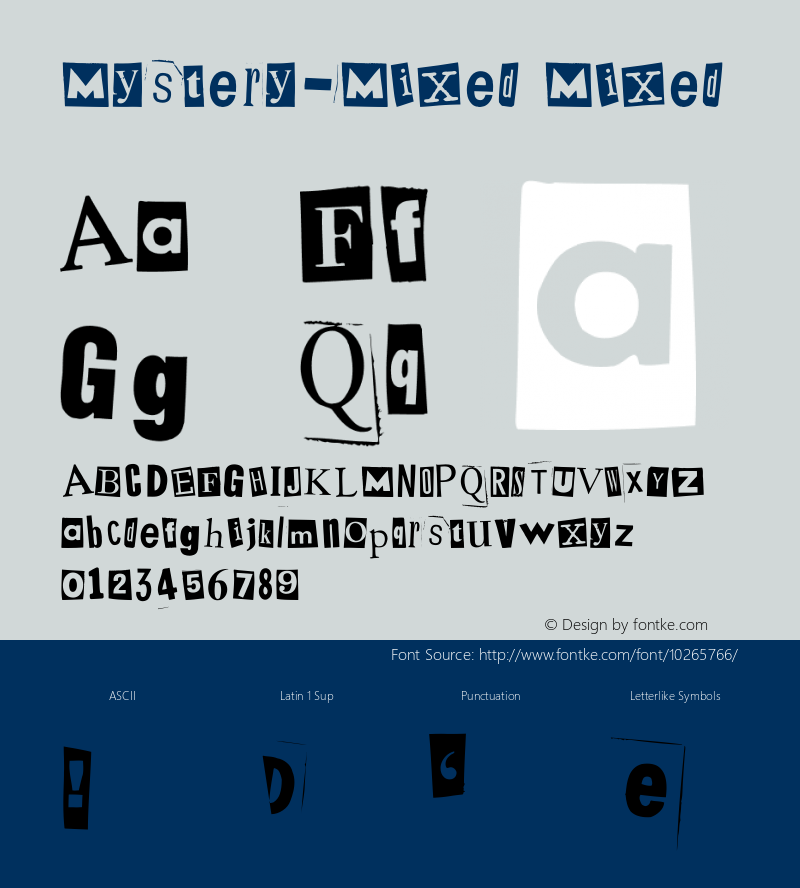 Mystery-Mixed Mixed Version 1.00 Font Sample