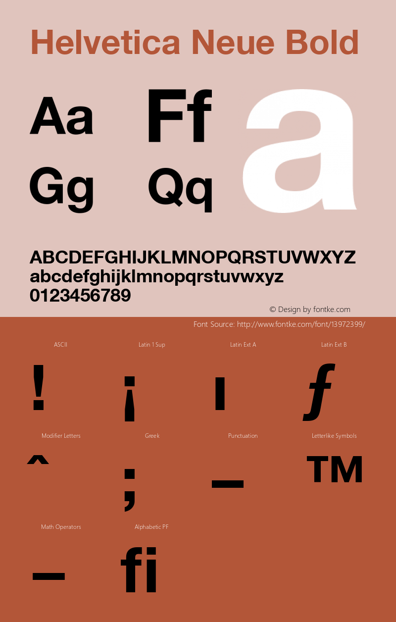 Helvetica Neue Bold Version 001.102 Font Sample