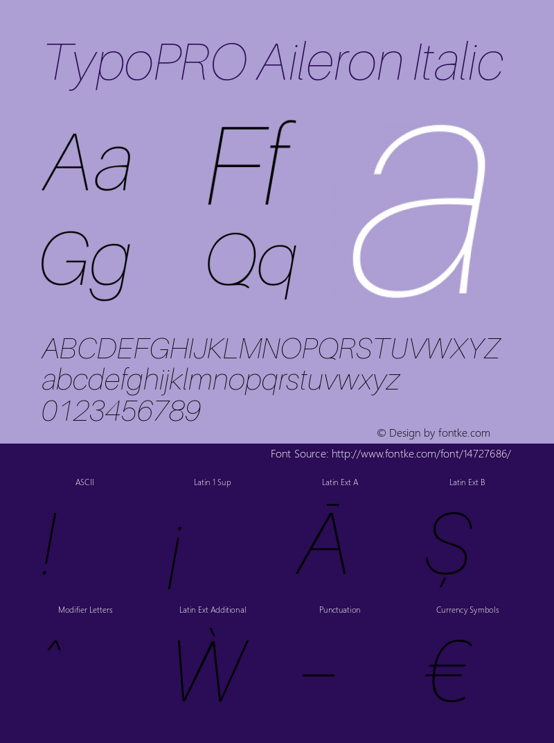 TypoPRO Aileron Italic Version 1.000;PS 001.000;hotconv 1.0.70;makeotf.lib2.5.58329 Font Sample