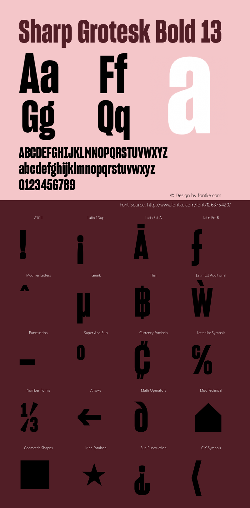 Sharp Grotesk Bold 13 Version 1.003 Font Sample