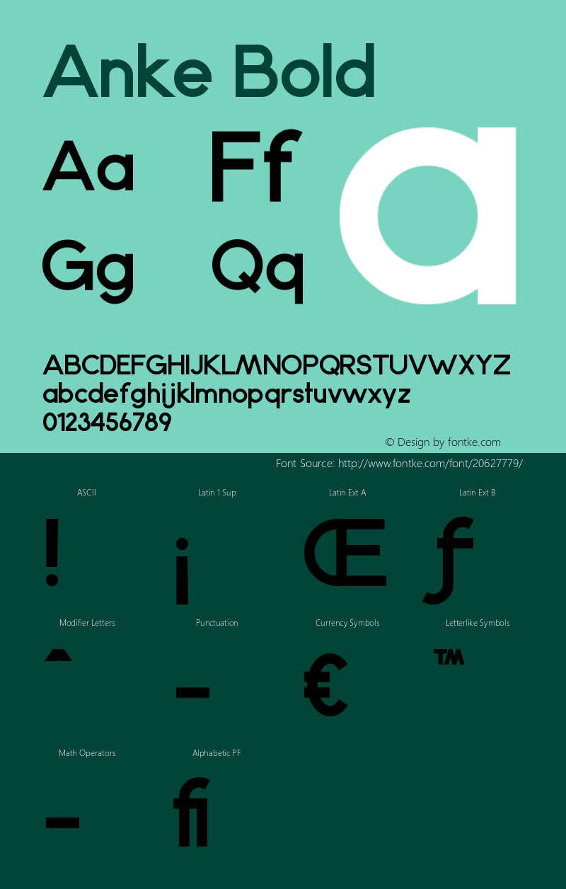 Anke-Bold 1.006 Font Sample