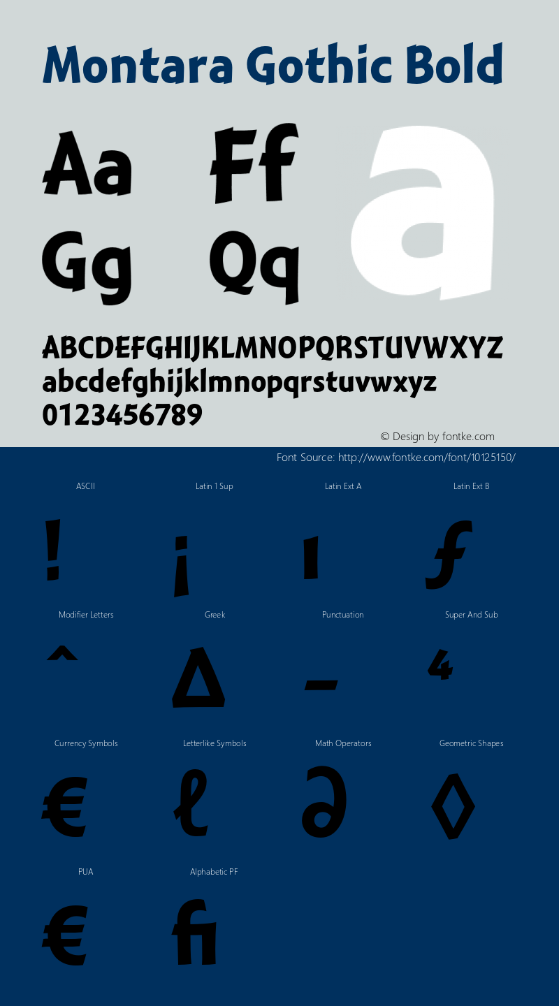 Montara Gothic Bold OTF 1.007;PS 001.000;Core 1.0.29;makeotf.lib1.4.0 Font Sample