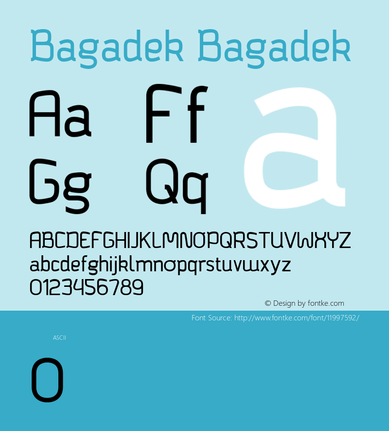 Bagadek Bagadek Version 1.0 Font Sample