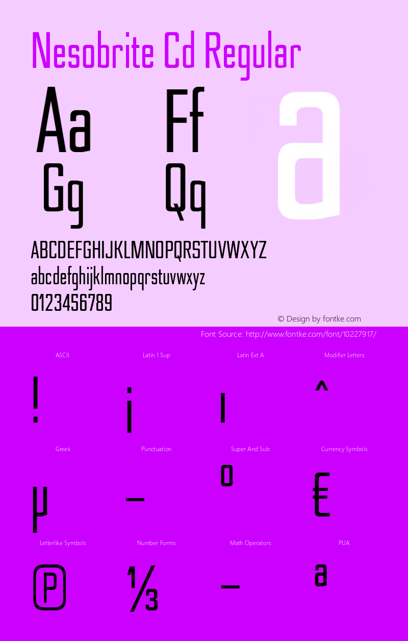 Nesobrite Cd Regular Version 1.000 Font Sample