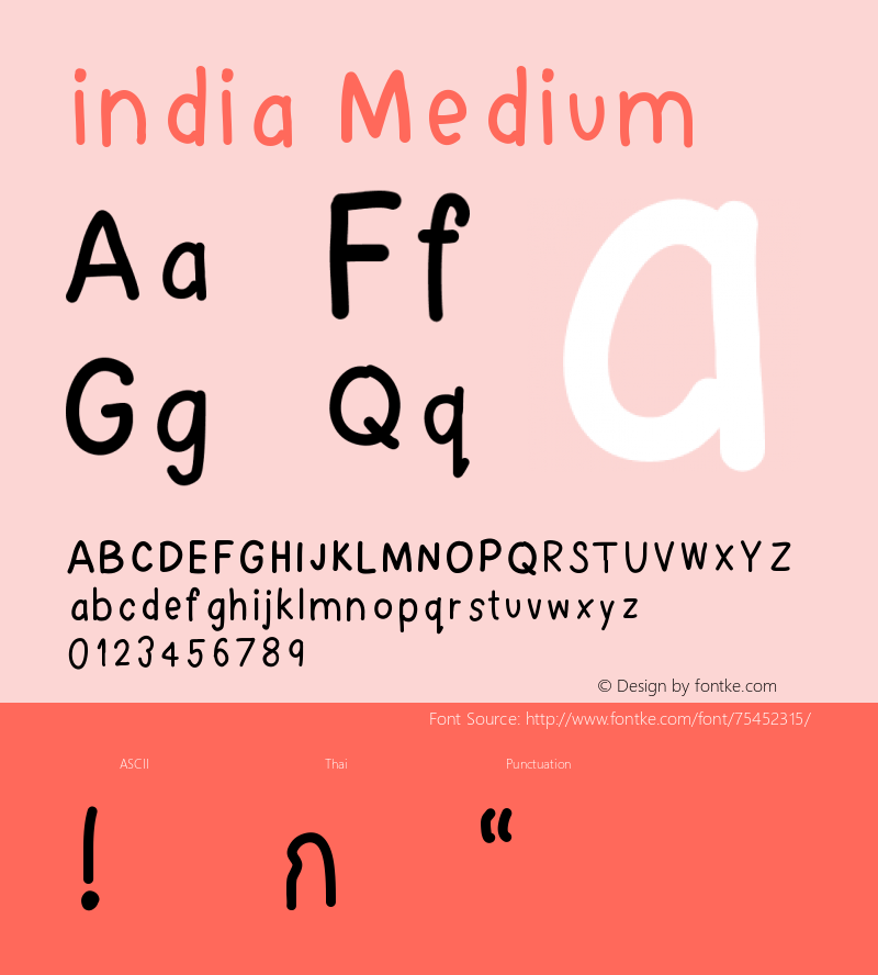 india Version 001.000 Font Sample