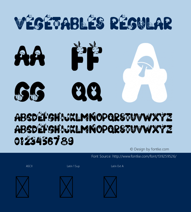 VEGETABLES Version 1.001;Fontself Maker 3.5.4 Font Sample