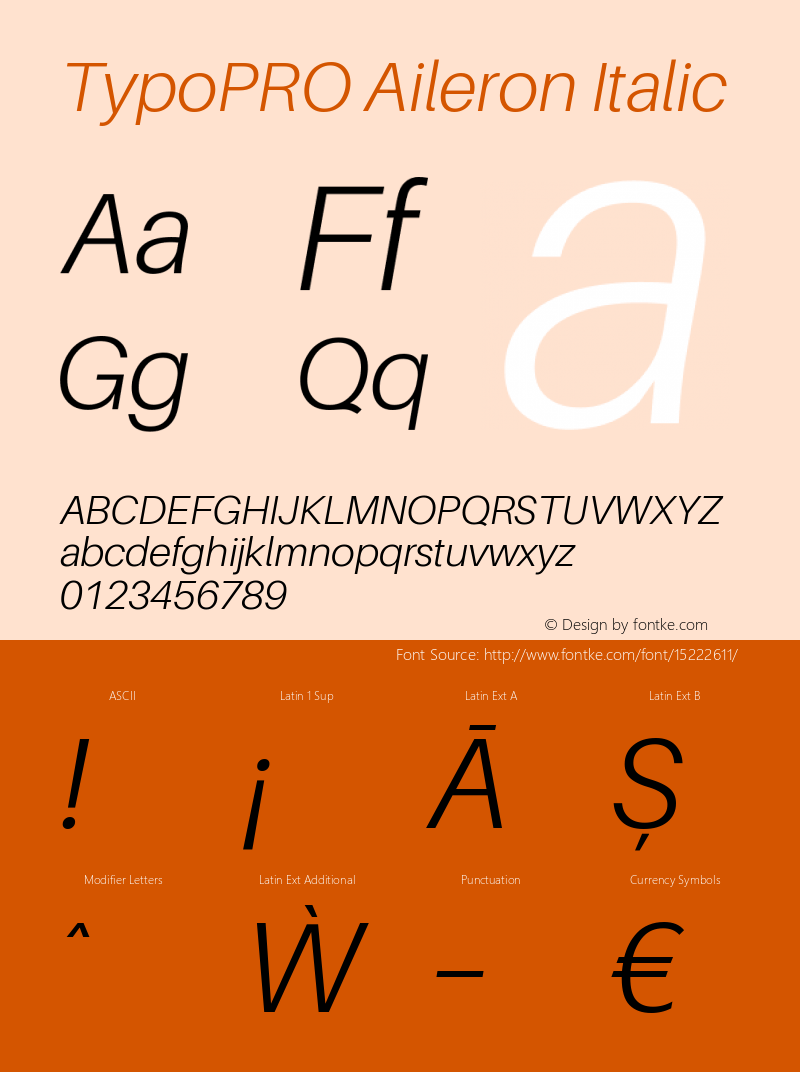 TypoPRO Aileron Italic Version 1.000;PS 001.000;hotconv 1.0.70;makeotf.lib2.5.58329 Font Sample