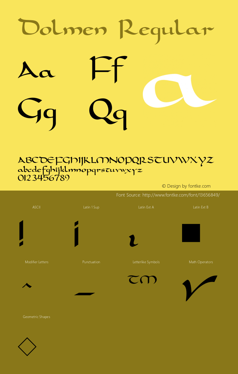 Dolmen Regular 001.000 Font Sample