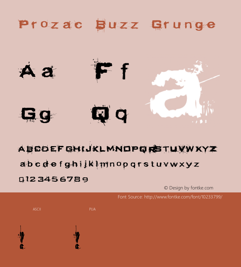 Prozac Buzz Grunge Version 1.02; May 15, 2003 Font Sample