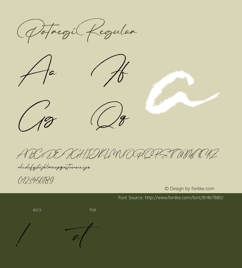 Potregi Version 1.000 Font Sample