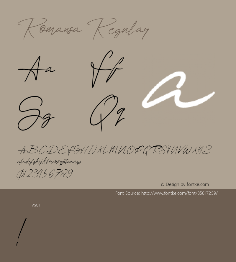 Romansa  Font Sample