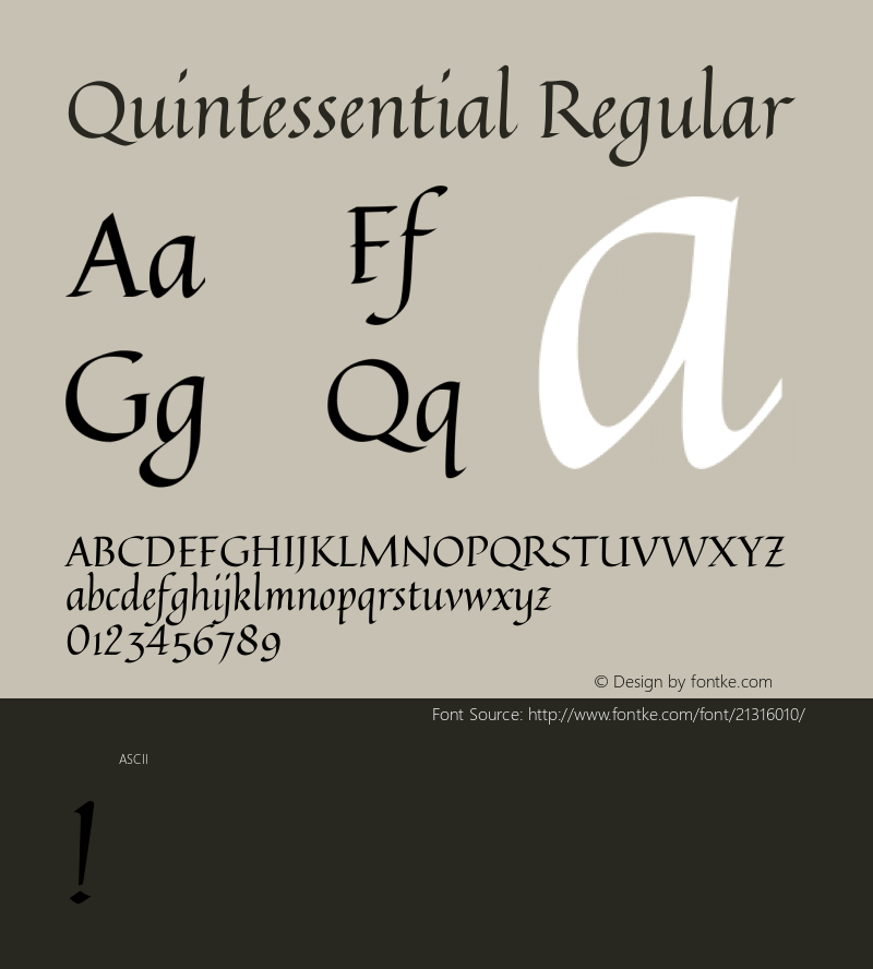 Quintessential Regular  Font Sample