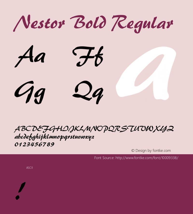 Nestor Bold Regular Unknown Font Sample